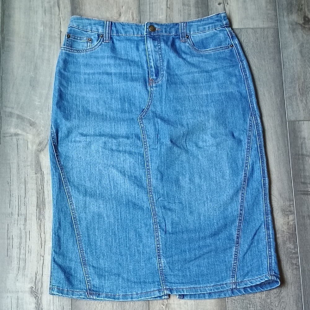 Christopher & Banks Blue Denim Pencil Skirt